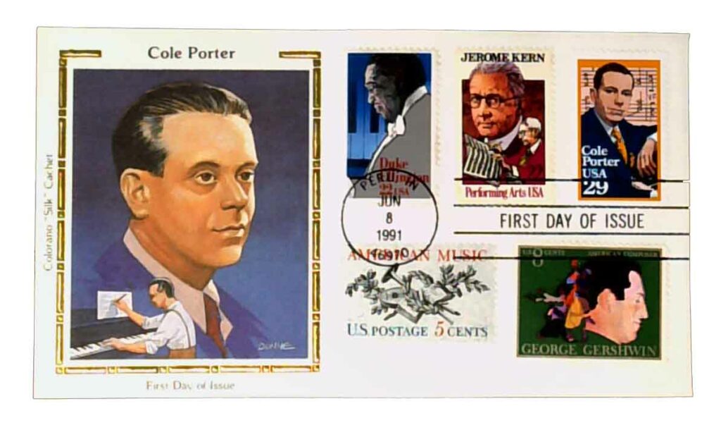 1991 29¢ Cole Porter Colorano Silk Cachet First Day Cover