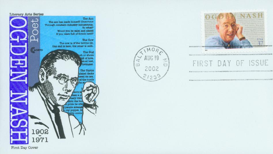 2002 37¢ Ogden Nash Classic First Day Cover