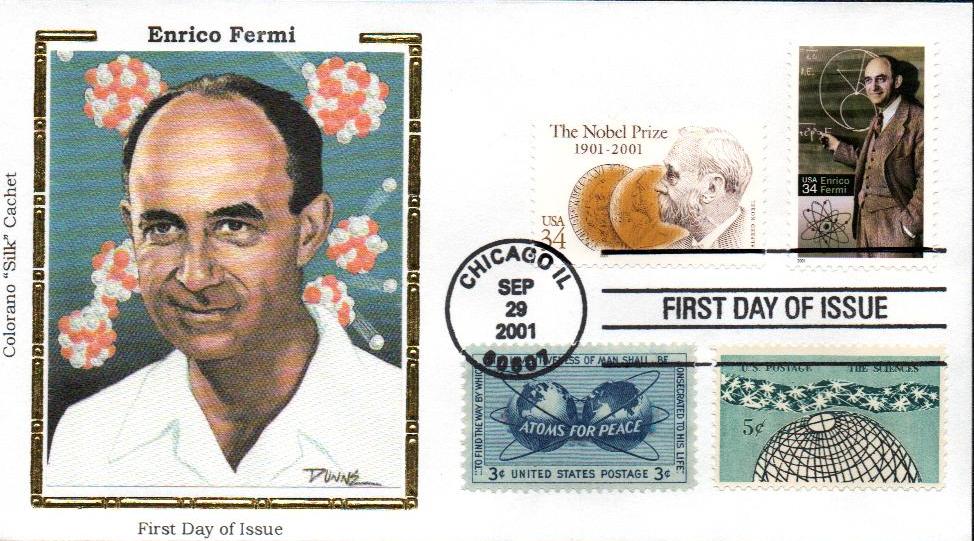 # 3533 - 2001 34c Enrico Fermi Colorano Silk Cachet Combination First Day Cover