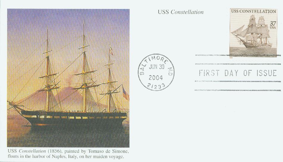 2004 37¢ USS Constellation Mystic First Day Cover