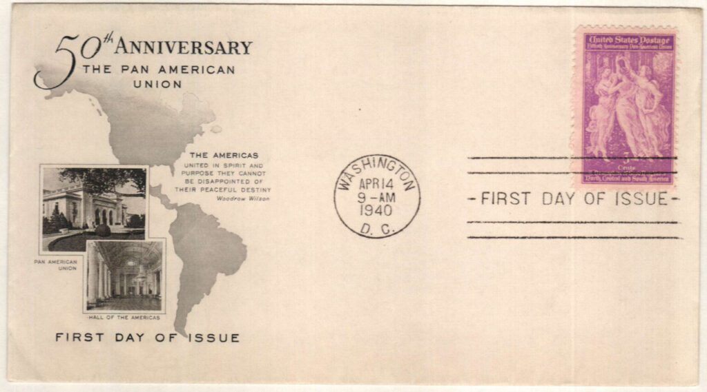 #895 - 1940 3c Pan-American Union Classic First Day Cover