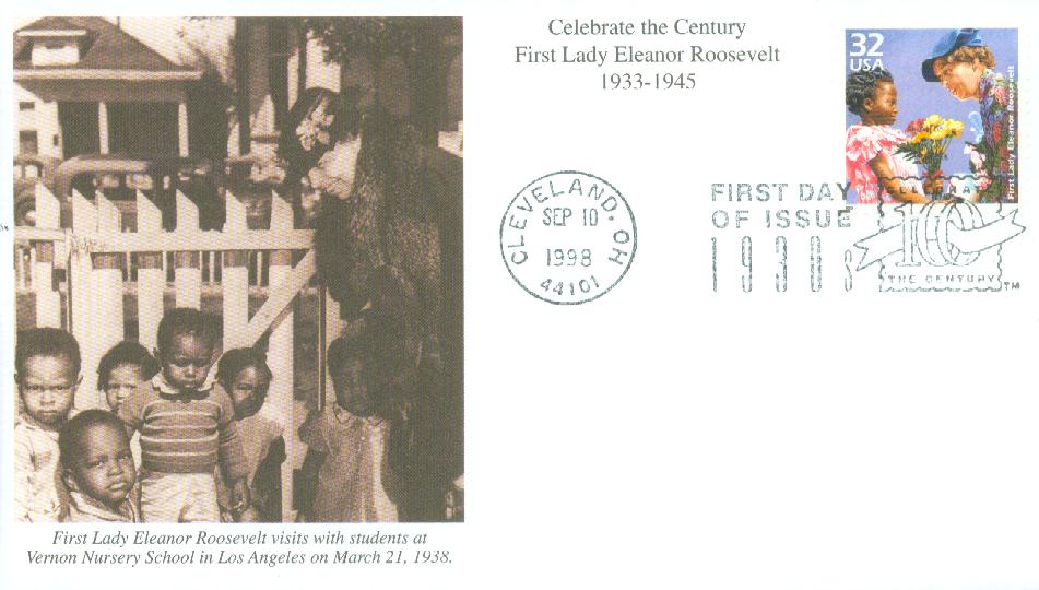 # 3185d - 1998 32c Eleanor Roosevelt Mystic First Day Cover