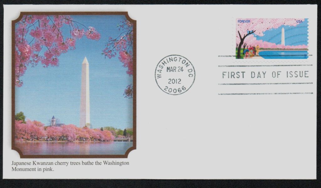 # 4651 - 2012 First-Class Forever Stamp - Cherry Blossom Centennial: Washington Monument Fleetwood First Day Cover