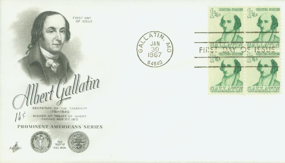 # 1279 - 1967 1 1/4c Prominent Americans: Albert Gallatin Classic First Day Cover