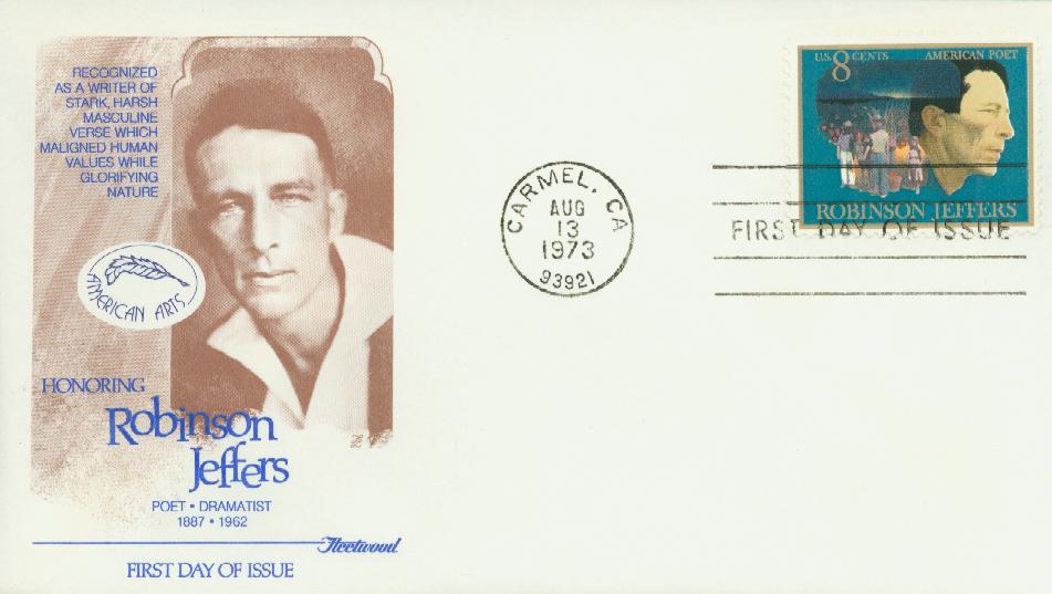 # 1485 - 1973 8c Robinson Jeffers Fleetwood First Day Cover