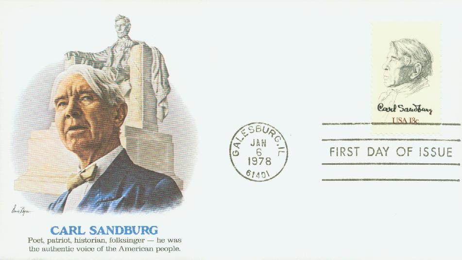 # 1731 - 1978 13c Carl Sandburg Fleetwood First Day Cover