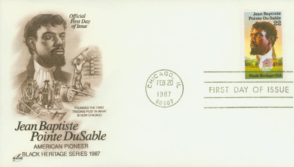 1987 22¢ Jean Baptiste Pointe du Sable Classic First Day Cover