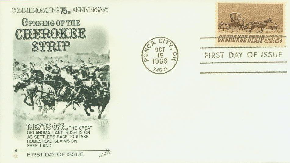 1968 6¢ Cherokee Strip Classic First Day Cover