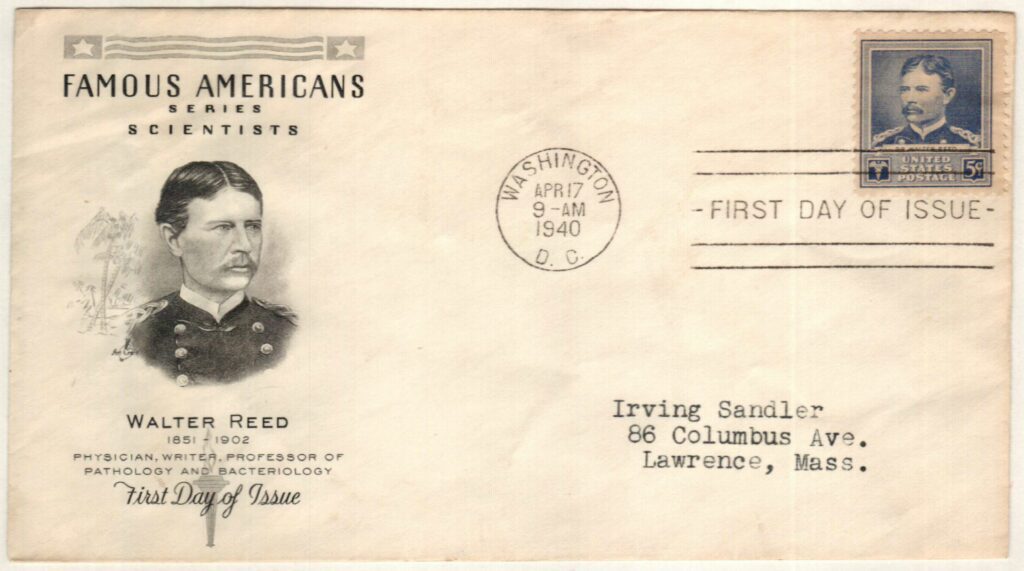 1940 5¢ Dr. Walter Reed Classic First Day Cover