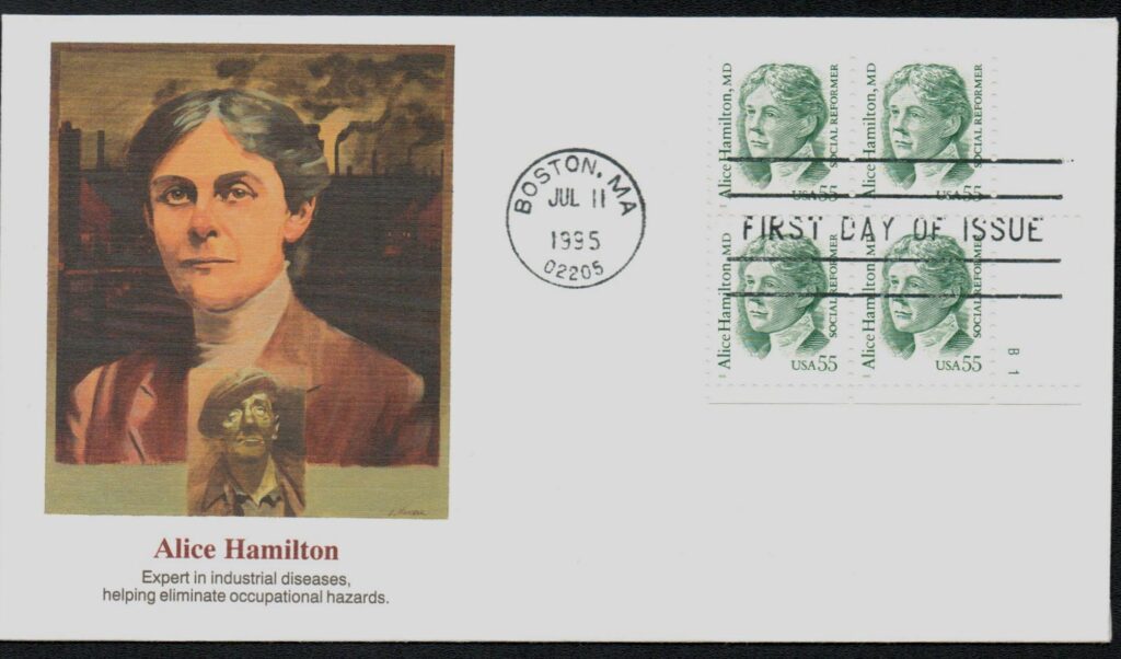 # 2940 - 1995 55c Great Americans: Alice Hamilton, M.D. Fleetwood Plate Block First Day Cover