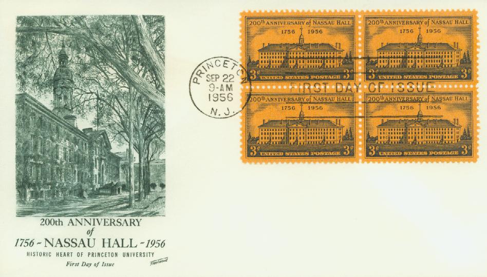 1956 3¢ Nassau Hall Fleetwood First Day Cover