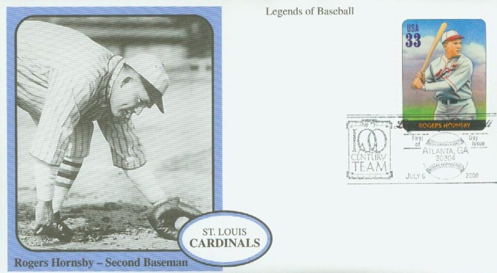 #3408f - 2000 33c Legends of Baseball: Rogers Hornsby Mystic First Day Cover