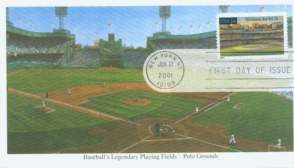 2001 34¢ Polo Grounds Mystic First Day Cover