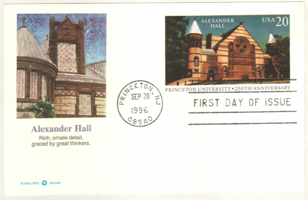 # UX263 - 1996 20c Princeton University Postal Card FDC