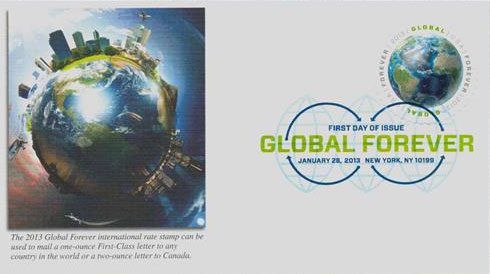 # 4740 - 2013 Global Forever Stamp - Earth