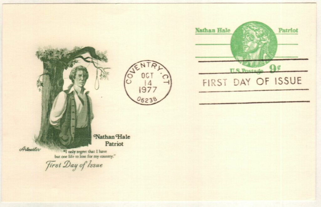 1977 9¢ Postal Card - Nathan Hale