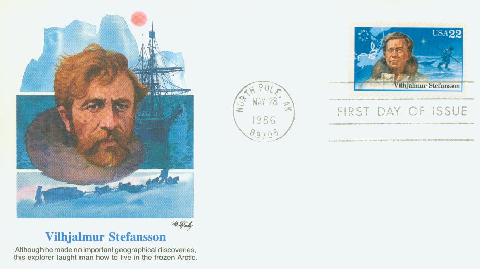 # 2222 - 1986 22c Vilhjalmur Stefansson Fleetwood First Day Cover