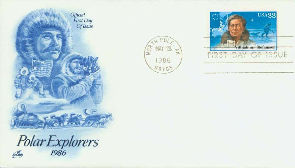 # 2222 - 1986 22c Vilhjalmur Stefansson Classic First Day Cover