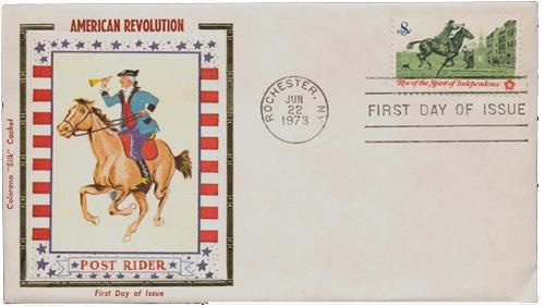 1478 - 1973 8c Postrider Colorano Silk Cachet First Day Cover