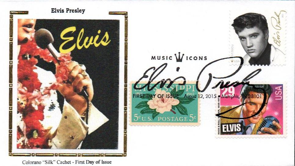# 5009 - 2015 First-Class Forever Elvis Presley Colorano Silk Cachet Combination Cover