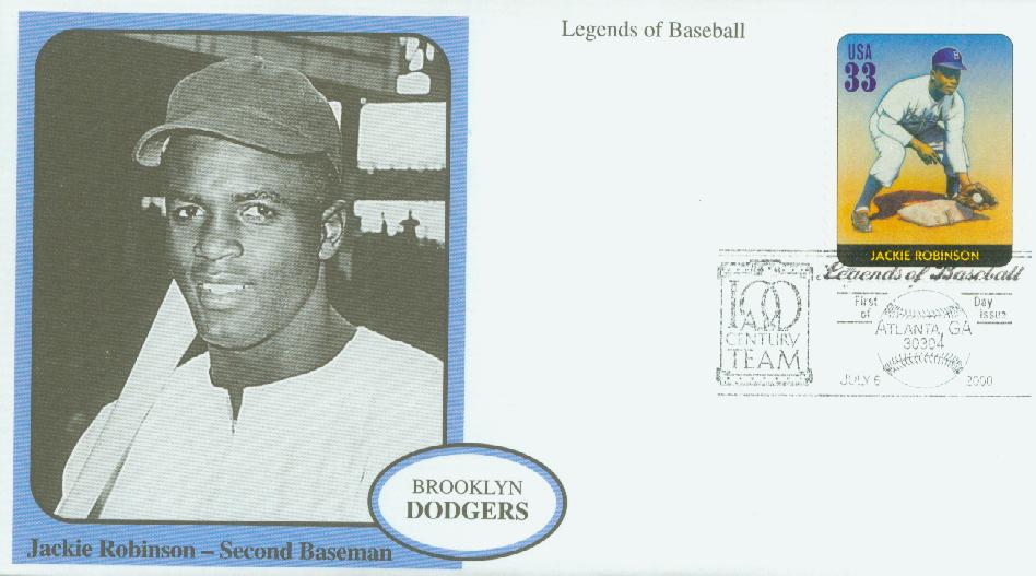 2000 33¢ Jackie Robinson Mystic First Day Cover