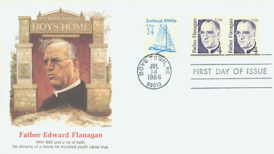 1986 4¢ Father Flanagan Fleetwood First Day Cover
