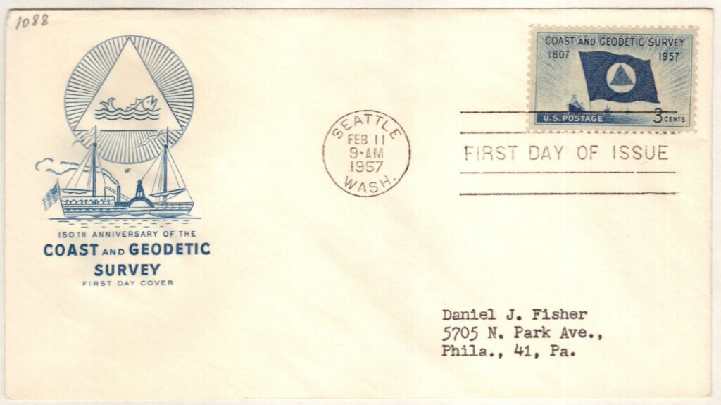 # 1088 - 1957 3¢ Coast and Geodetic Survey Classic First Day Cover