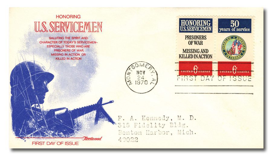  1970 6c Disabled American Veterans and ServicemenFleetwood First Day Covers