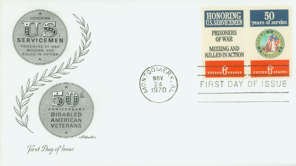 1970 6c Disabled American Veterans and Servicemen Classic First Day Cover
