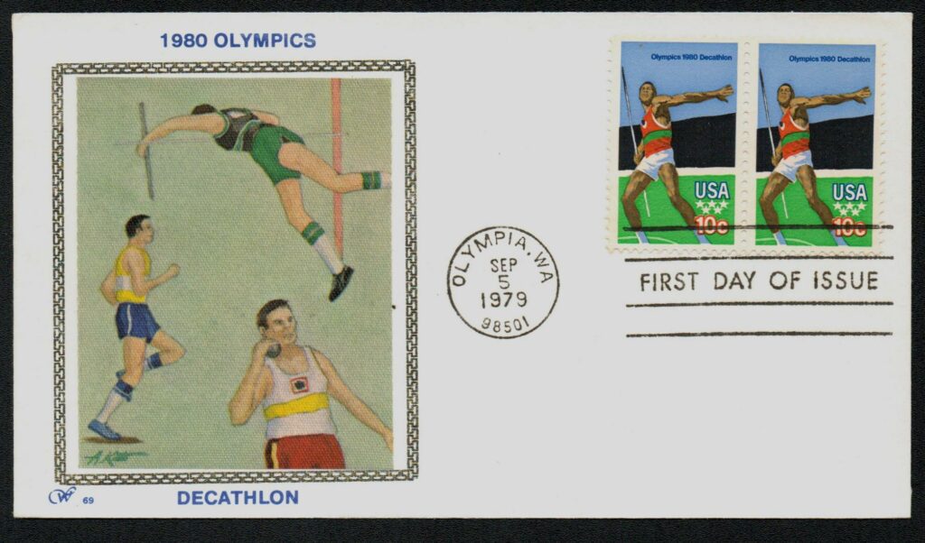 1979 10¢ Summer Olympic Games Colorano Silk cachet First Day Cover