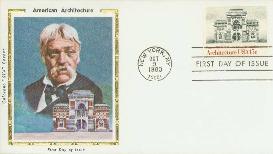 # 1840 - 1980 15c American Architecture: Penn Academy, Philadelphia Colorano Silk Cachet First Day Cover