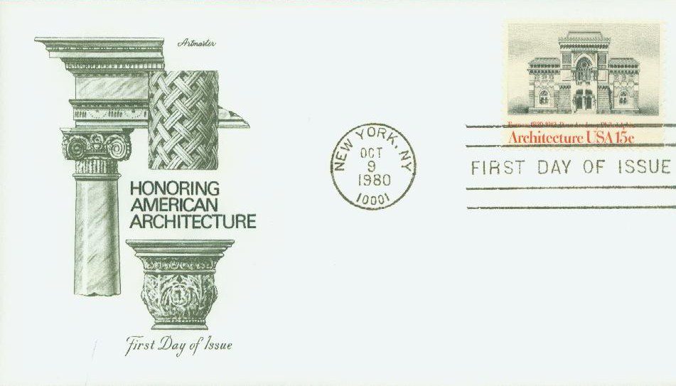 # 1840 - 1980 15c American Architecture: Penn Academy, Philadelphia Classic First Day Cover