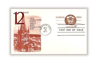 # UY22 - 1971 6c Paul Revere with Return Card