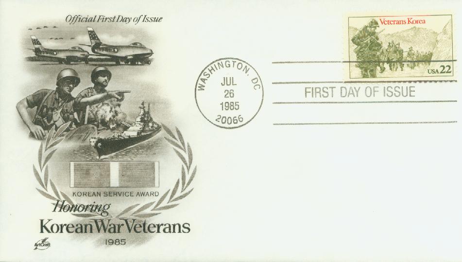 # 2152 - 1985 22c Korean War Veterans Classic First Day Cover