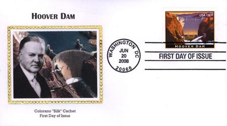 2008 $16.50 Hoover Dam, Express Mail Colorano Silk Cachet First Day Cover