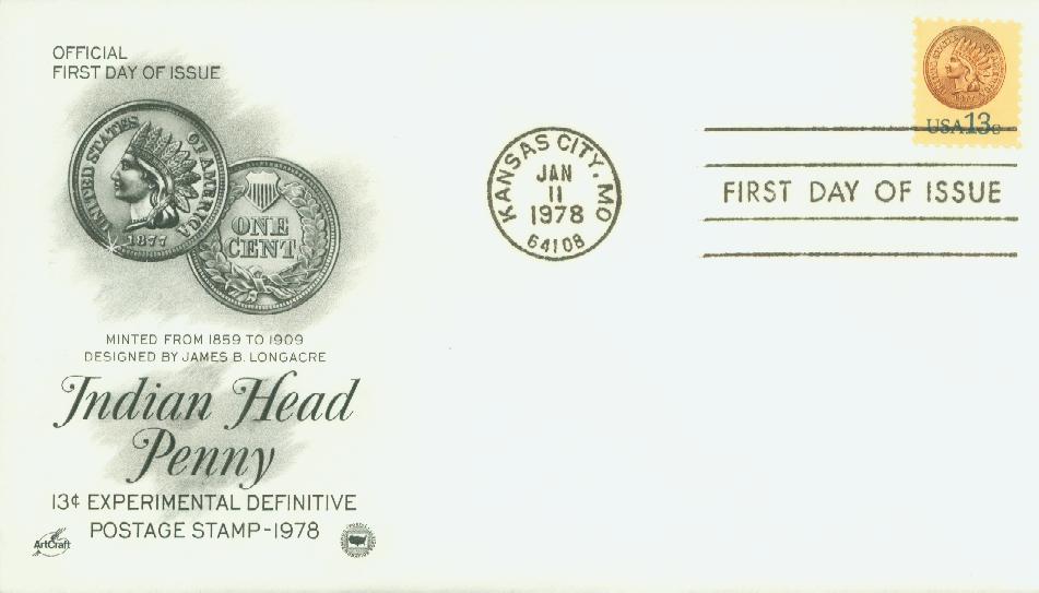 # 1734 - 1978 13c Indian Head Penny Classic First Day Cover