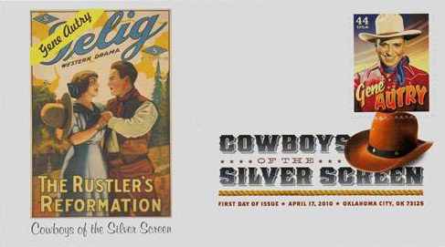 2010 44c Gene Autry First Day Cover with Digital Color Cancel