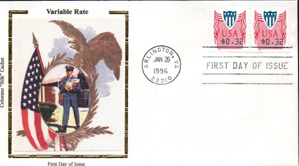 1996 32¢ Shield and Bunting Colorano Silk Cachet First Day Cover