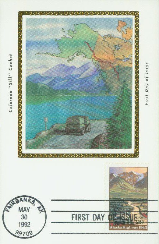 # 2635 - 1992 29c Alaska Highway Colorano Silk Cachet First Day Cover
