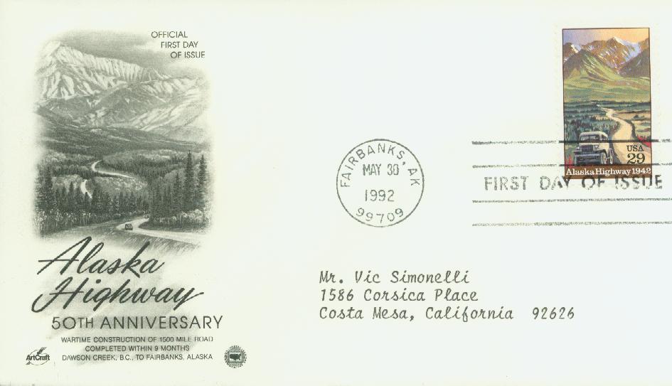 # 2635 - 1992 29c Alaska Highway Classic First Day Cover