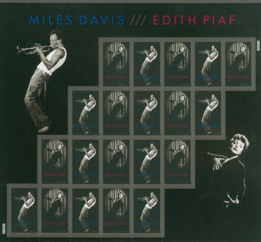 # 4692-93 - 2012 First-Class Forever Stamp - Edith Piaf and Miles Davis mint sheet