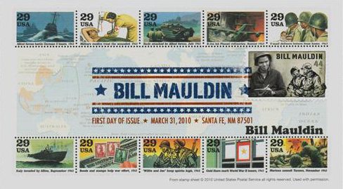 # 4445 - 2010 44c Bill Mauldin Fleetwood First Day Cover with Digital Color Cancel