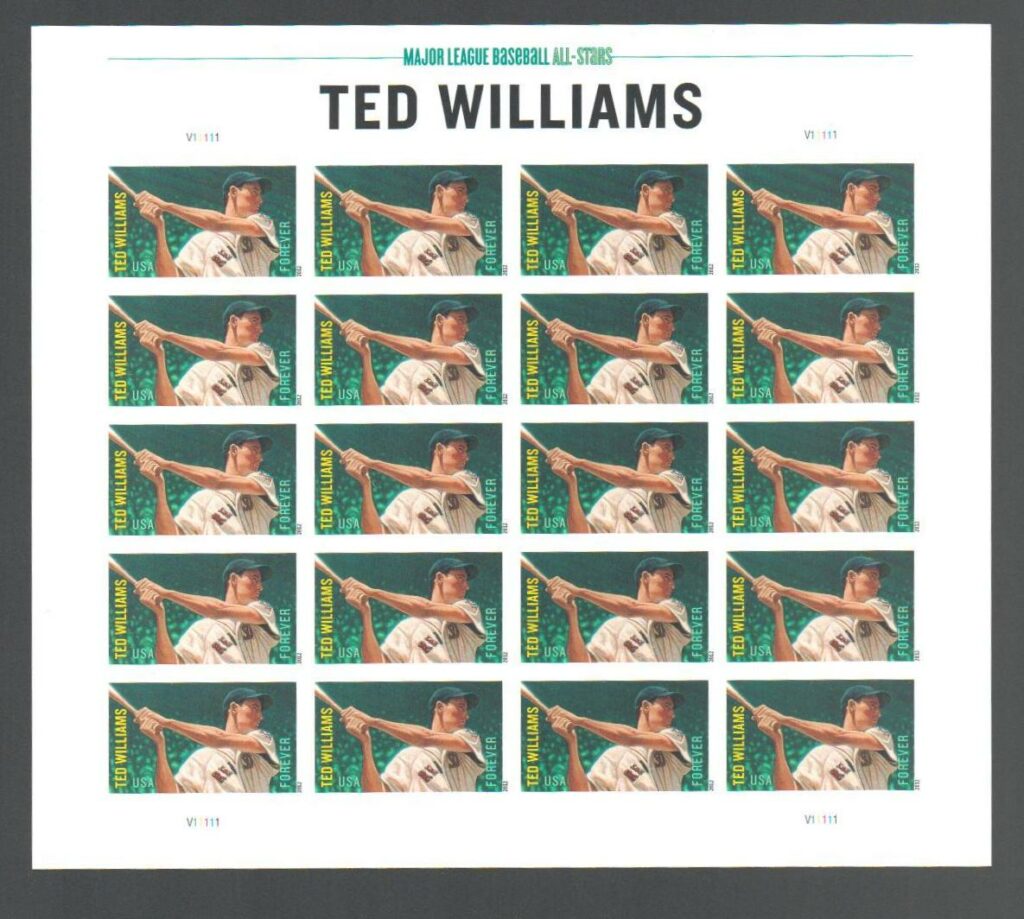 2012 Imperforate Ted Williams Mint Sheet