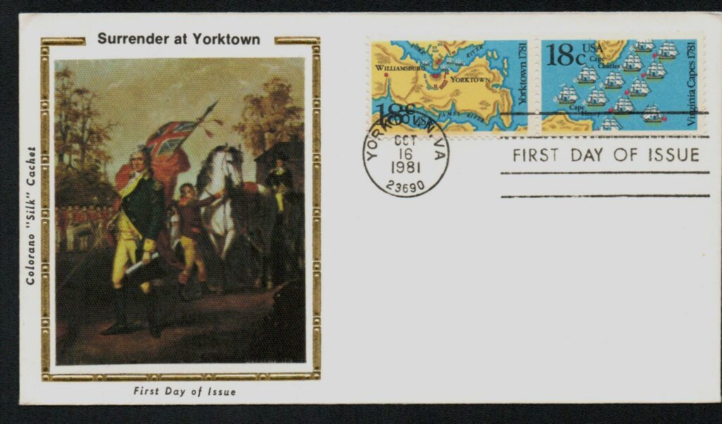 1981 18¢ Battles of Yorktown and Virginia Colorano Silk Cachet First Day Cover
