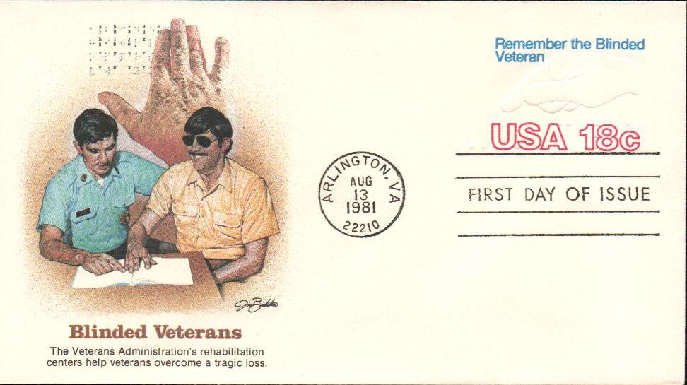 # U600 - 1981 18c Hand & Braille Stamped Envelope