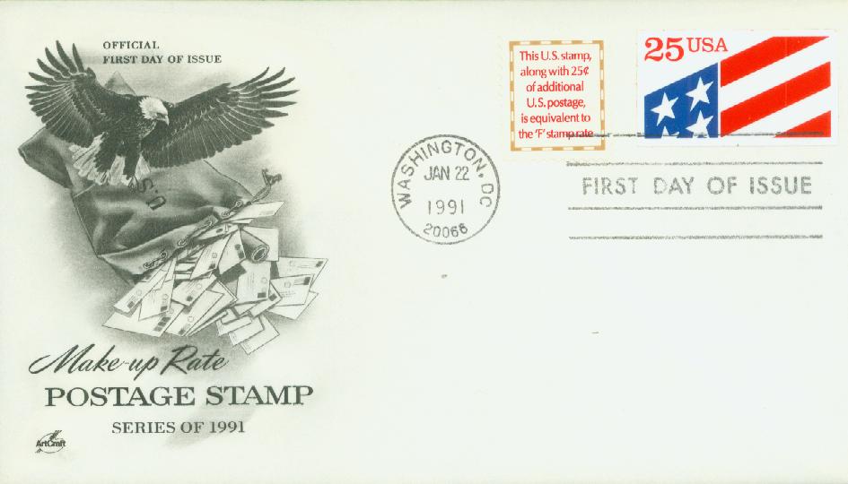 # 2521 - 1991 4c Make-up Rate Classic First Day Cover