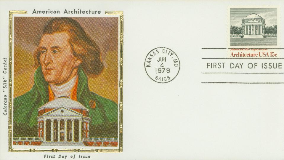 # 1779 - 1979 15c American Architecture: Virginia Rotunda Colorano Silk Cachet First Day Cover