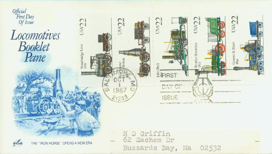 1987 22¢ Steam Locomotives Classic First Day Cover