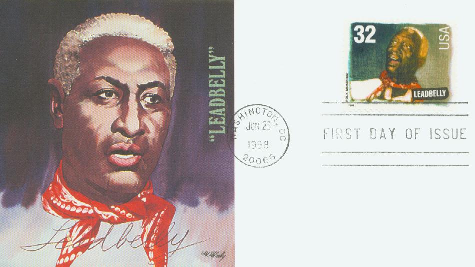 # 3212 - 1998 32c Folk Musicians: Huddie 'Leadbelly' Ledbetter Fleetwood First Day Cover