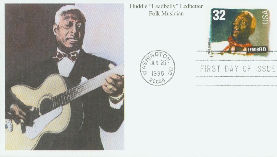 # 3212 - 1998 32c Folk Musicians: Huddie 'Leadbelly' Ledbetter Mystic First Day Cover